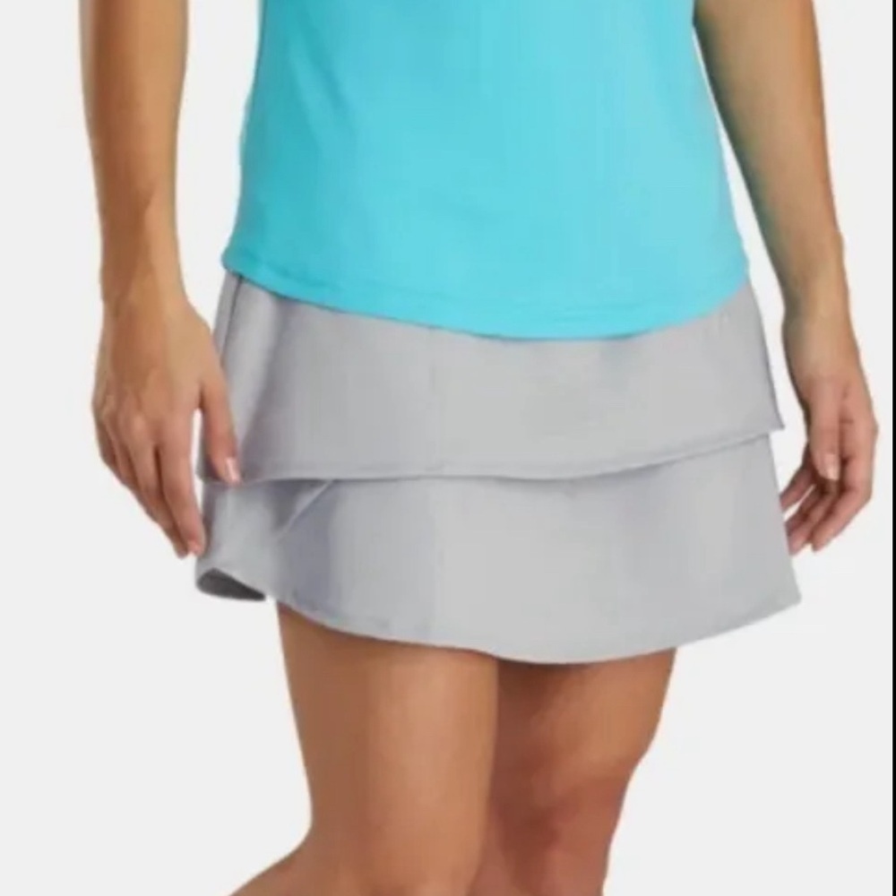 FootJoy‎ XS Layered Golf Skort Tennis skirt gray logo attached shorts mini